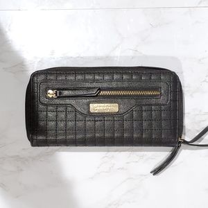 Jessica Simpson Black Wallet Gold Accents